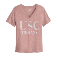 USC Trojans Women's League Pink Intramural Boyfriend V-Neck T-Shirt